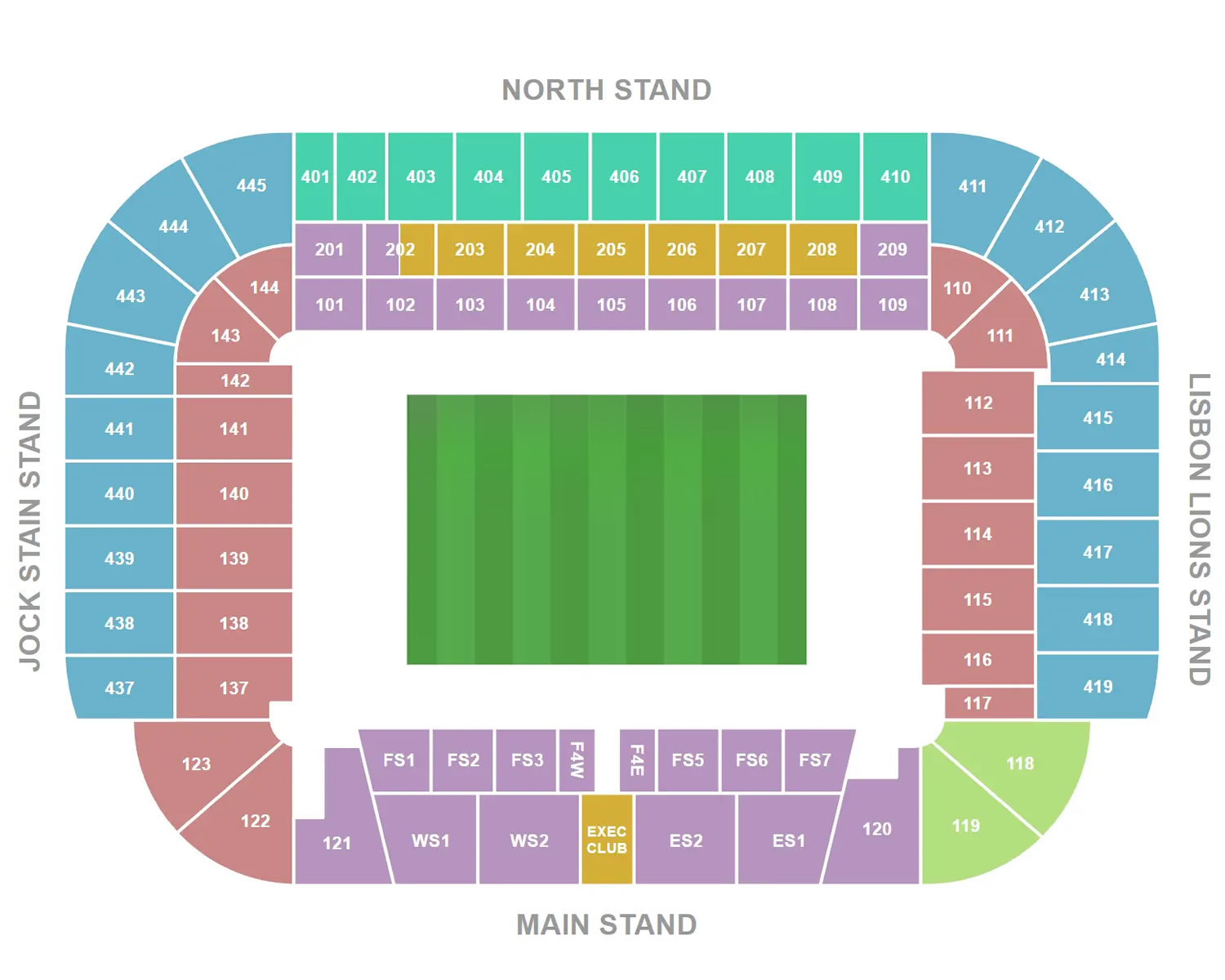 Celtic Park, Glasgow, United Kingdom Seating Plan