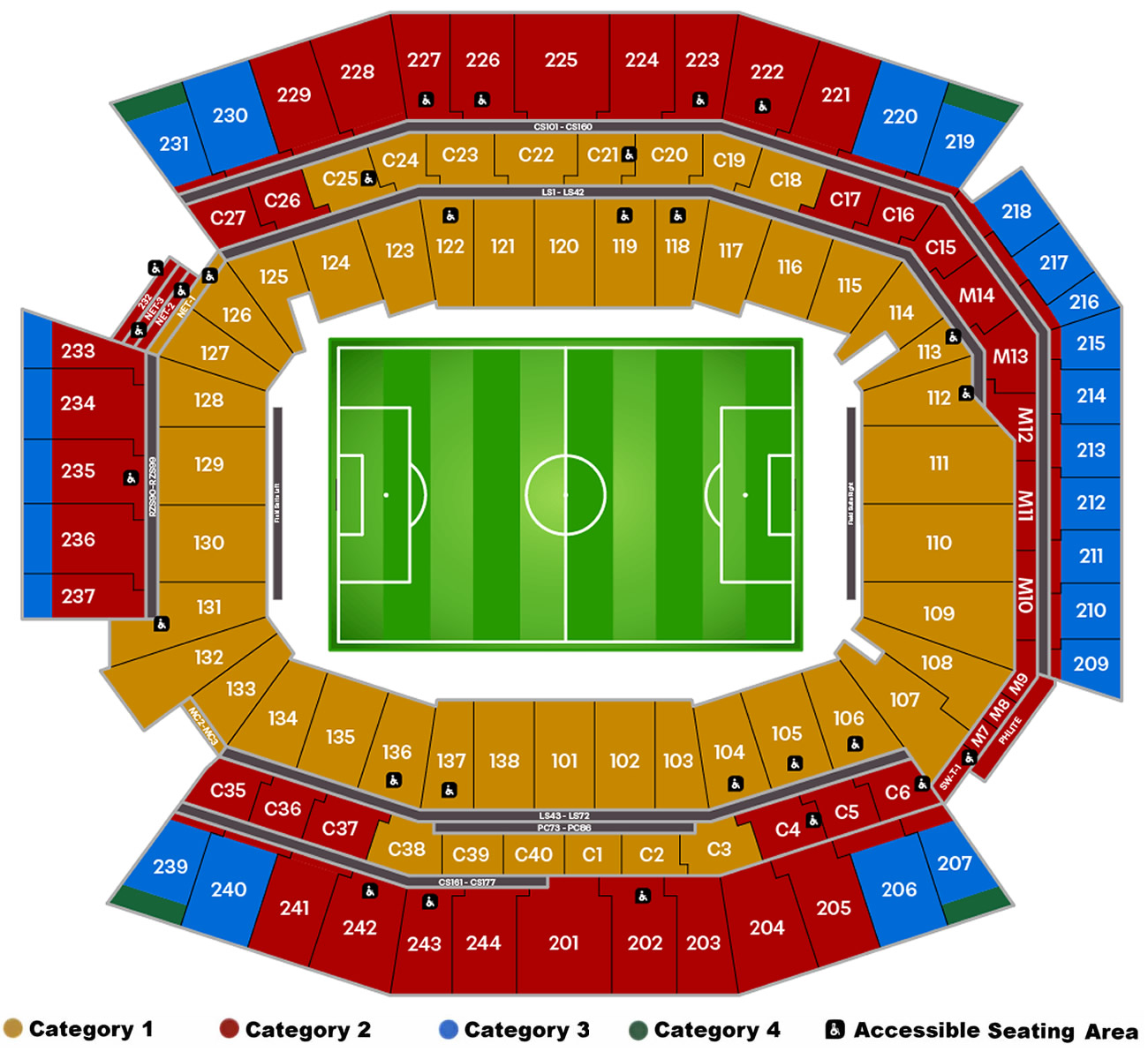 Lincoln Financial Field, Philadelphia, Pennsylvania, United States Seating Plan