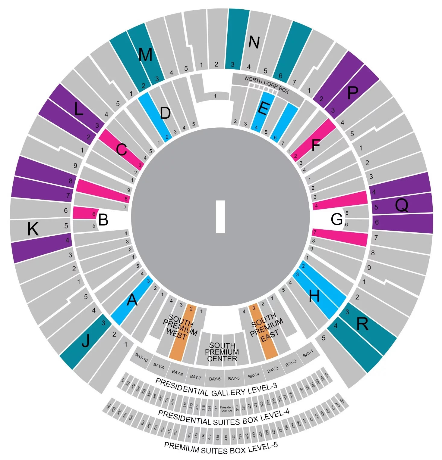Narendra Modi Stadium, Ahmedabad, India Seating Plan