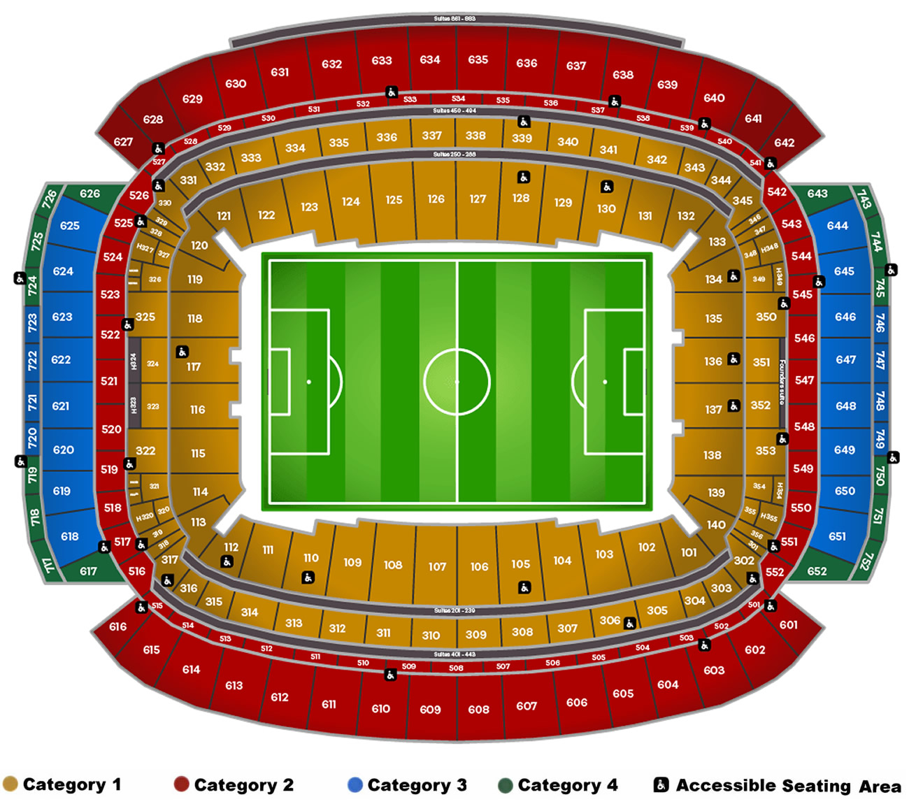 NRG Stadium, Houston, Texas, United States Seating Plan