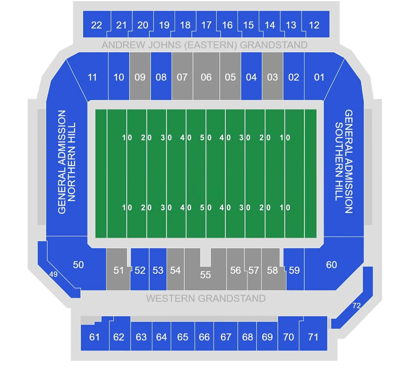 Newcastle Stadium, Newcastle, Australia Seating Plan