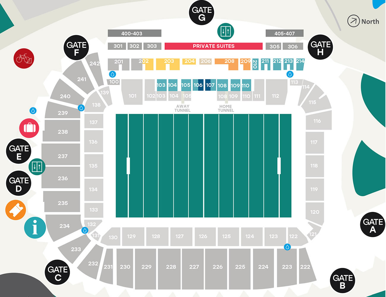 North Queensland Stadium, Townsville, Australia Seating Plan