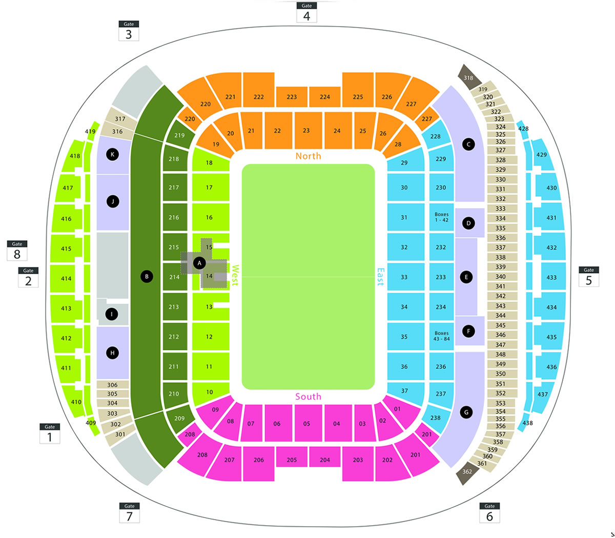 Sydney Football Stadium, Sydney, Australia Seating Plan