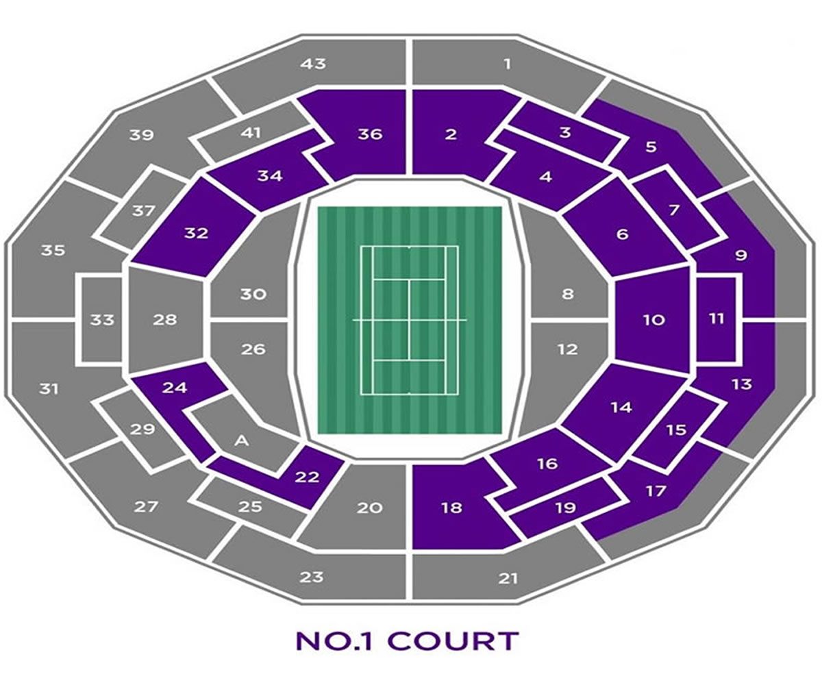 Wimbledon Court No. 1, Wimbledon, London, United Kingdom Seating Plan