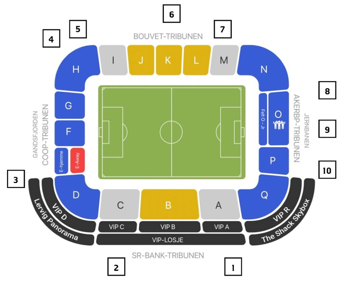 Viking Stadion, Stavanger, Norway Seating Plan