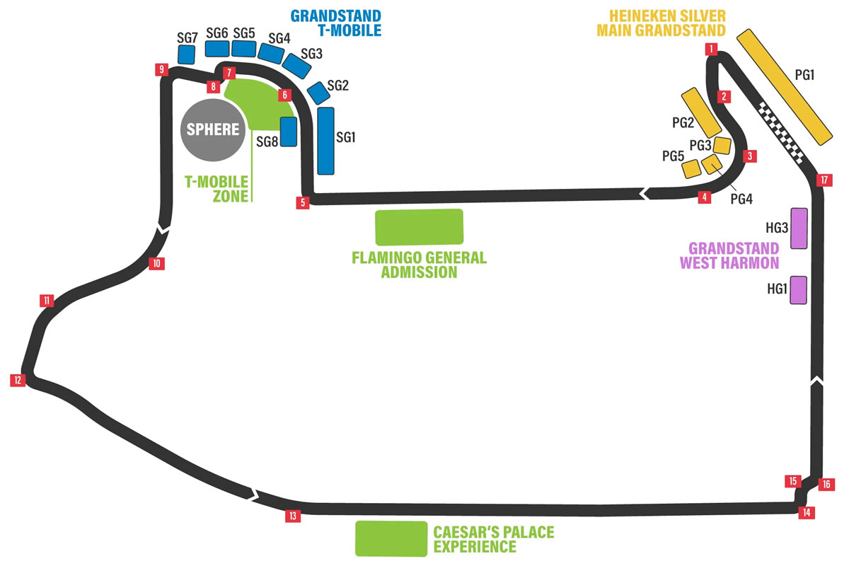 Las Vegas Strip Circuit, Las Vegas, United States Seating Plan