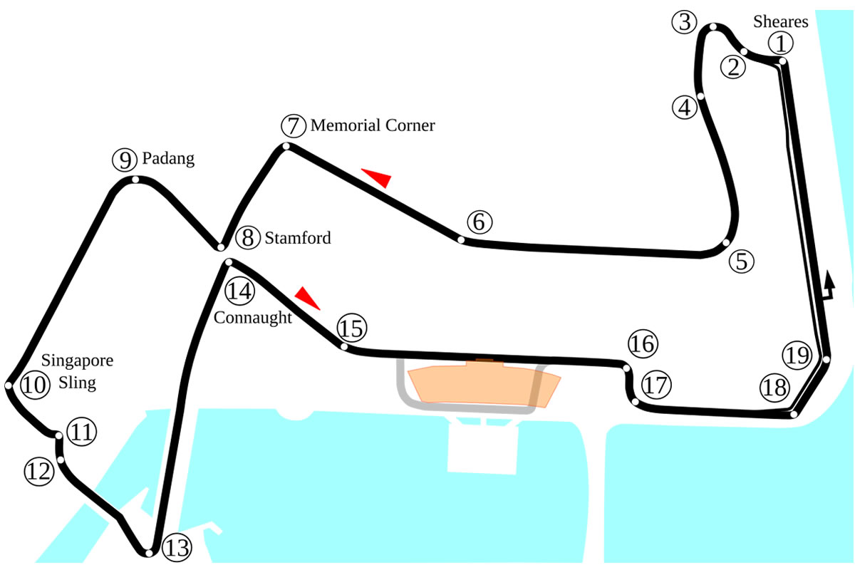 Marina Bay Street Circuit, Marina Bay, Singapore Seating Plan