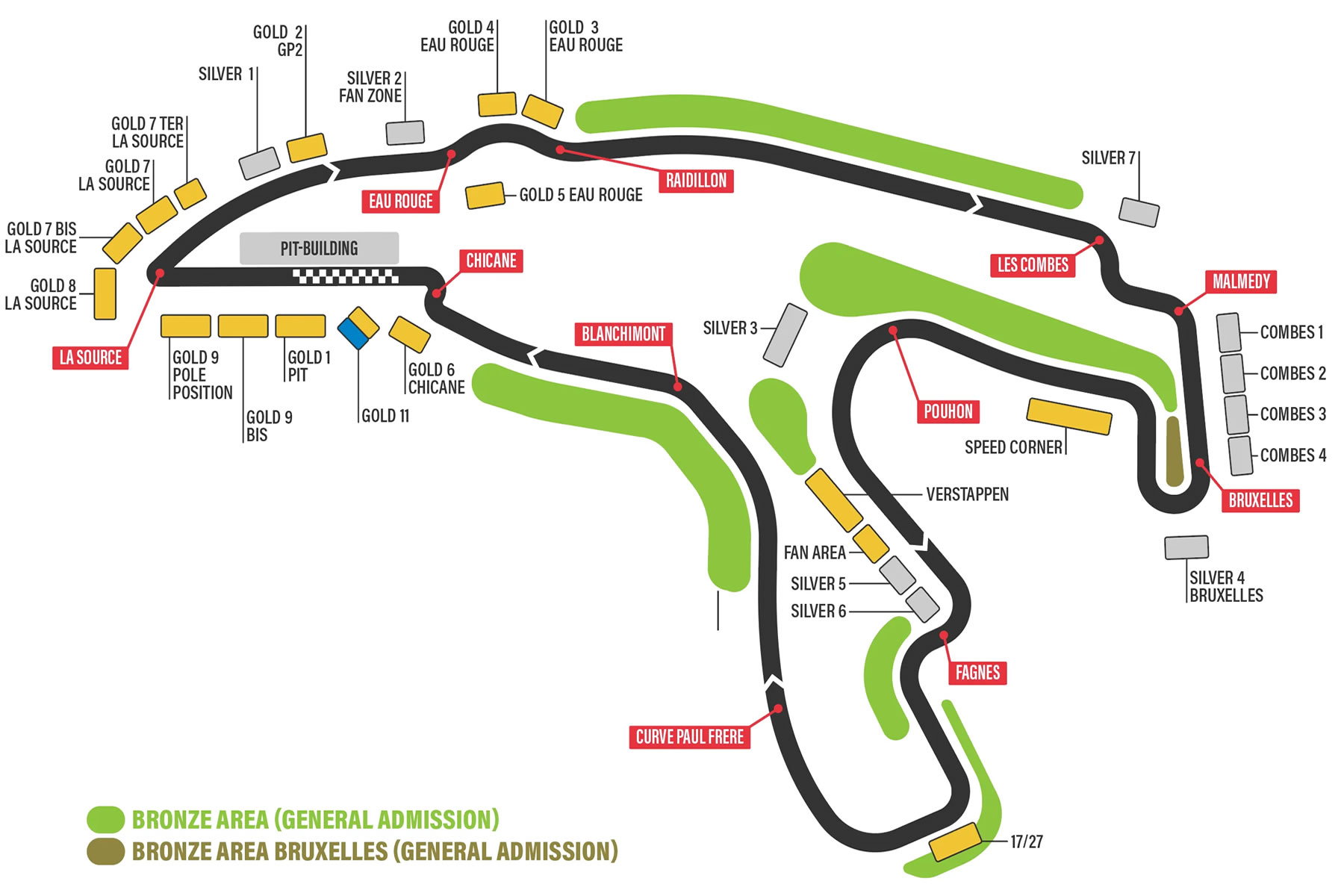 Circuit de Spa-Francorchamps , Francorchamps, Belgium Seating Plan