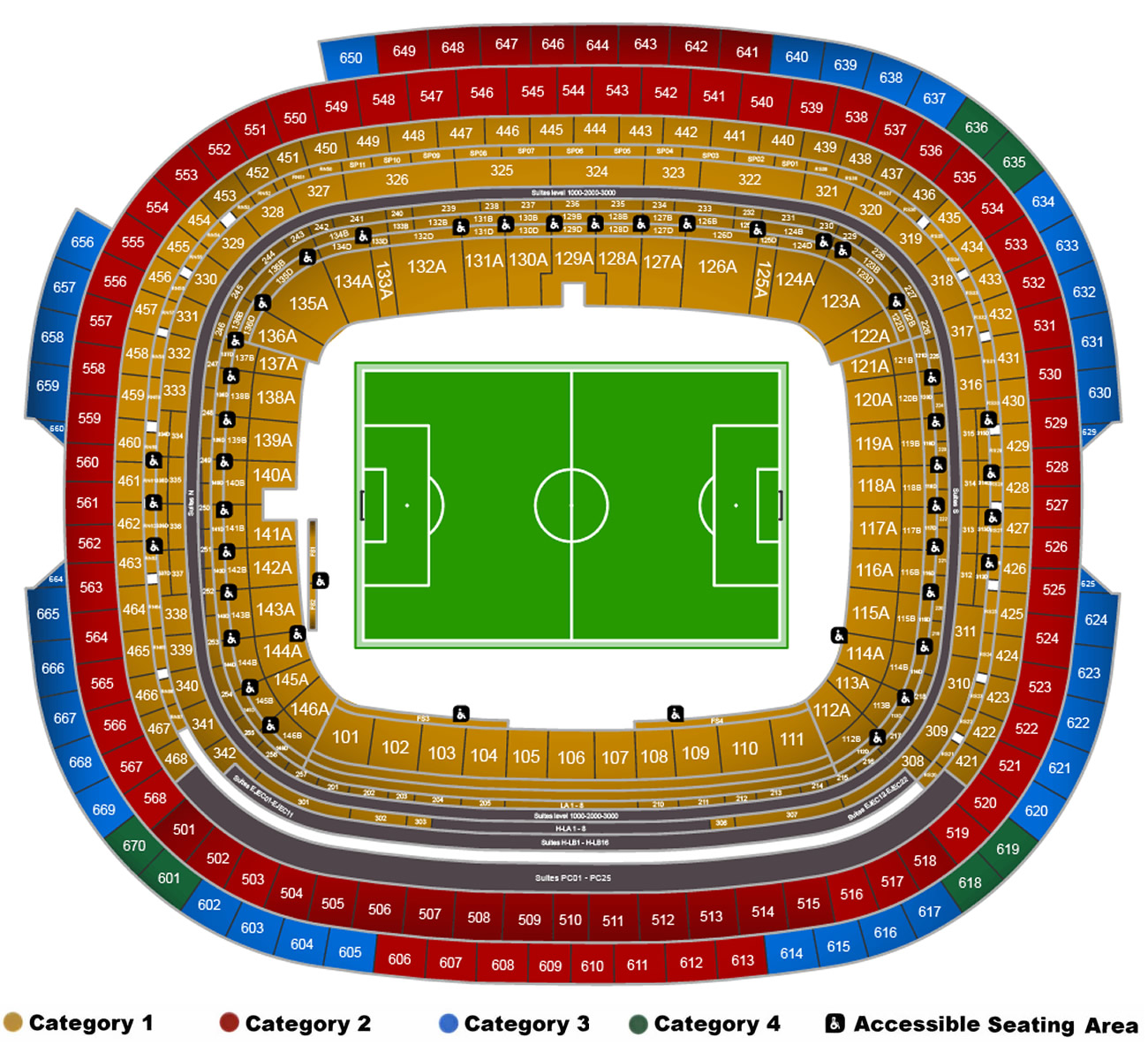 Estadio Azteca, Mexico, Mexico Seating Plan
