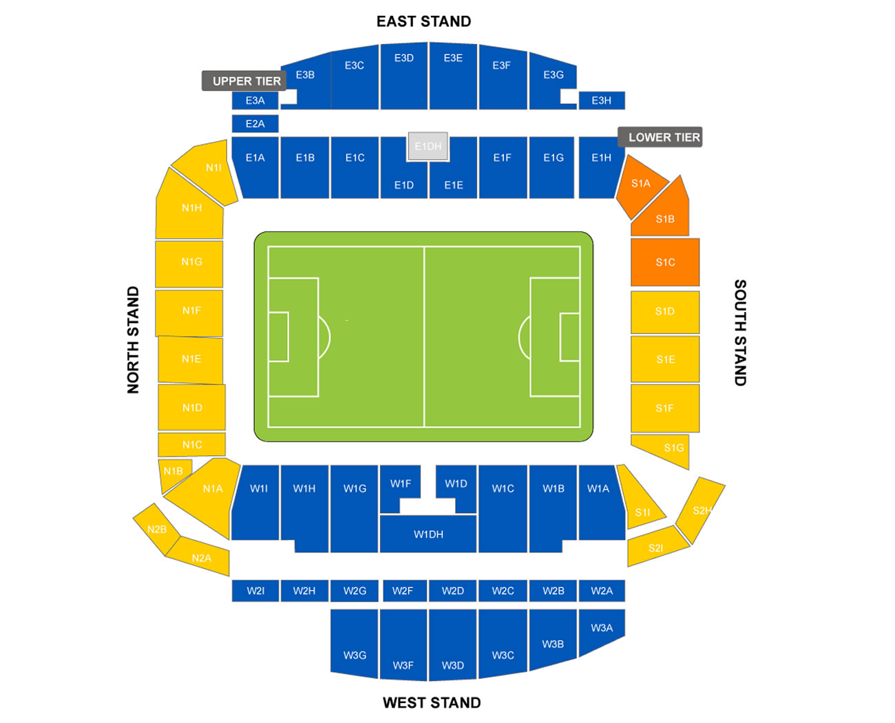 American Express Stadium, Brighton and Hove, East Sussex, United Kingdom Seating Plan