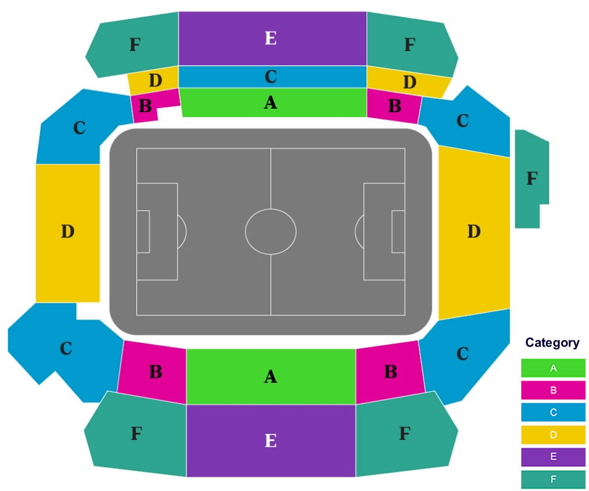 San Diego Stadium, California, United States Seating Plan