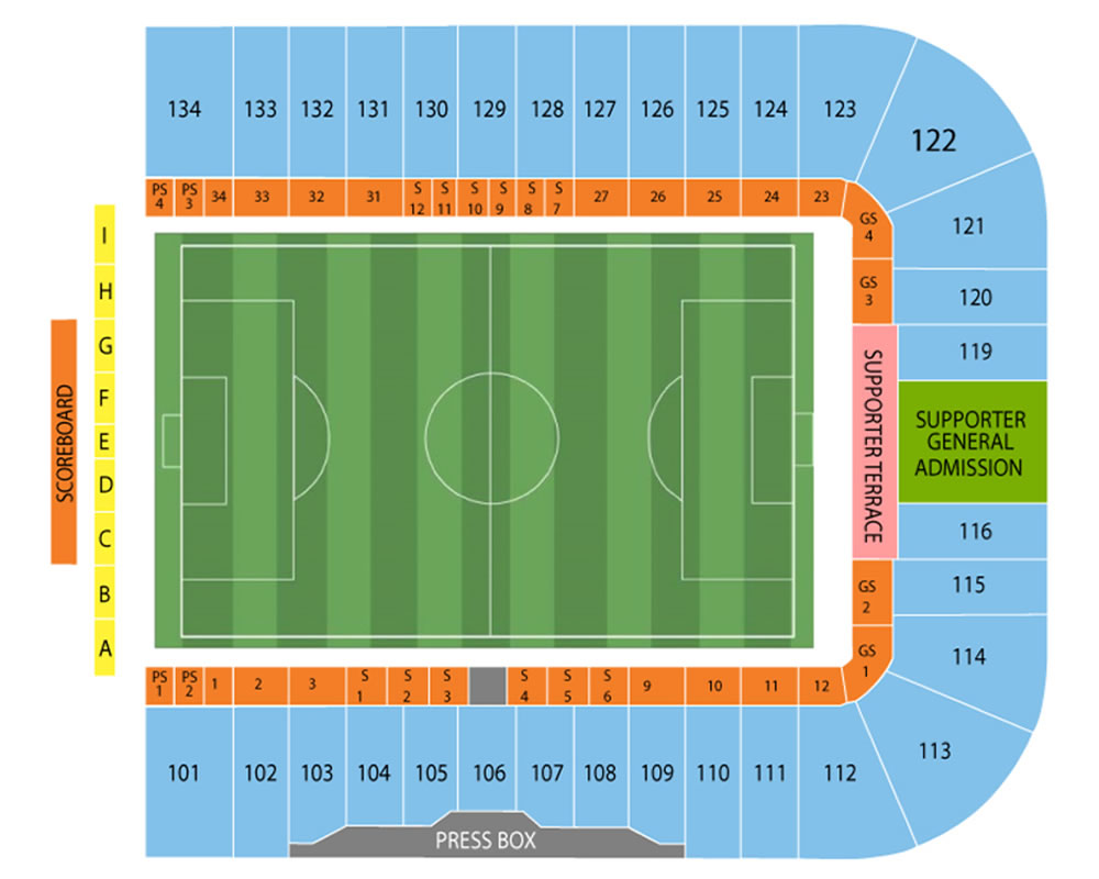 San Jose Stadium, California, United States Seating Plan