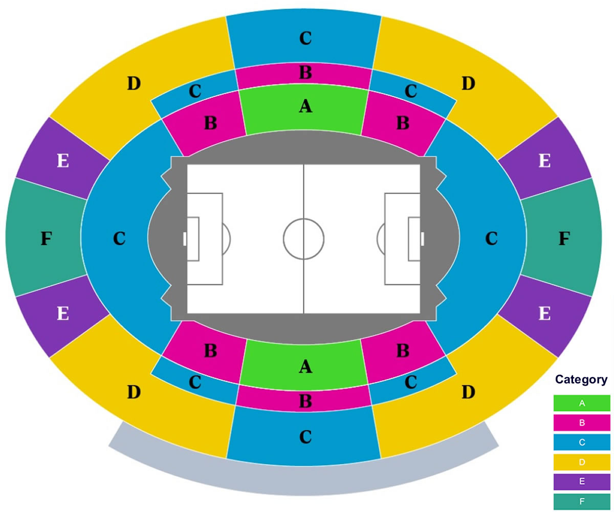 Rose Bowl Stadium (Football), Pasadena, United States Seating Plan