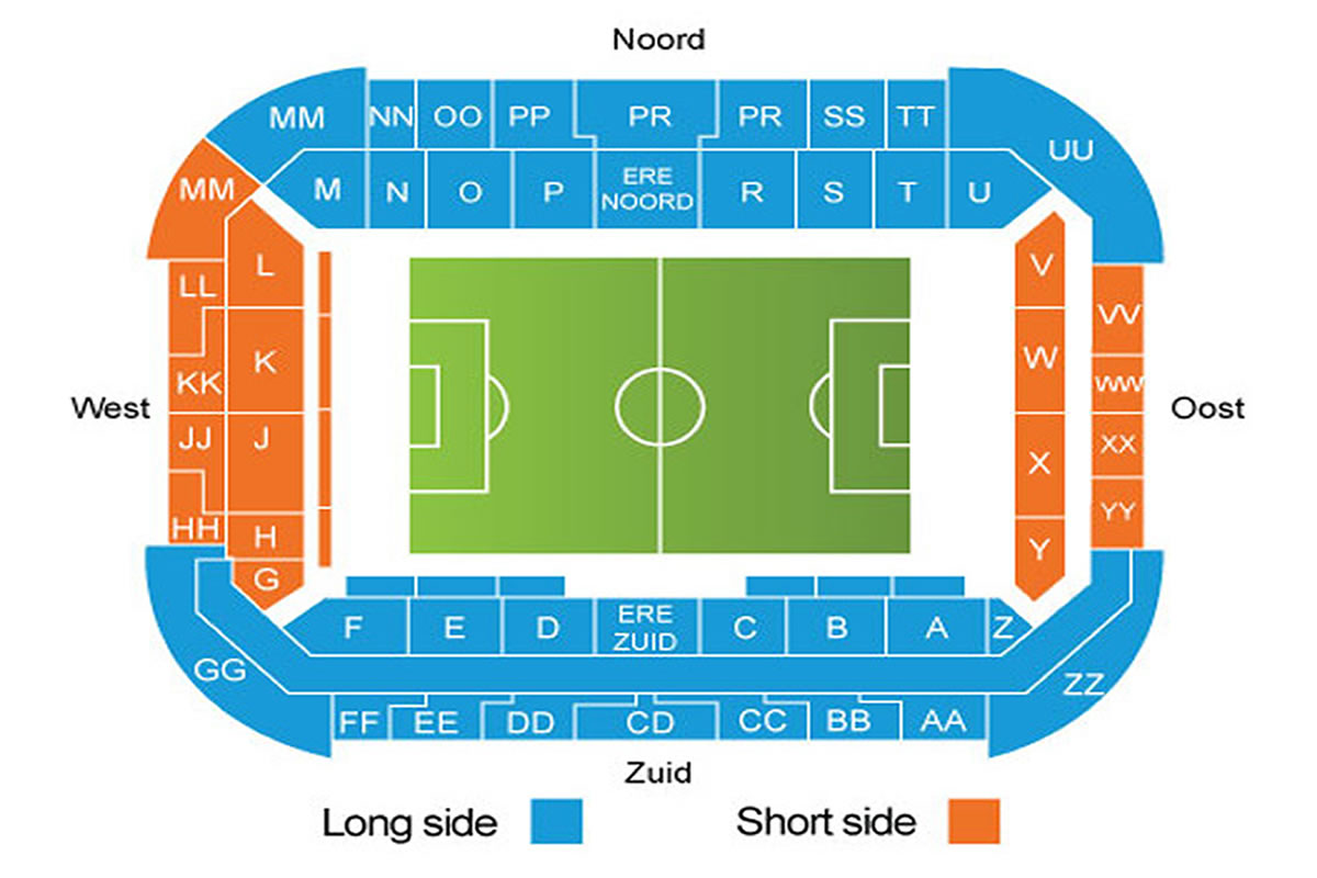 Philips Stadion, Eindhoven, Netherlands Seating Plan
