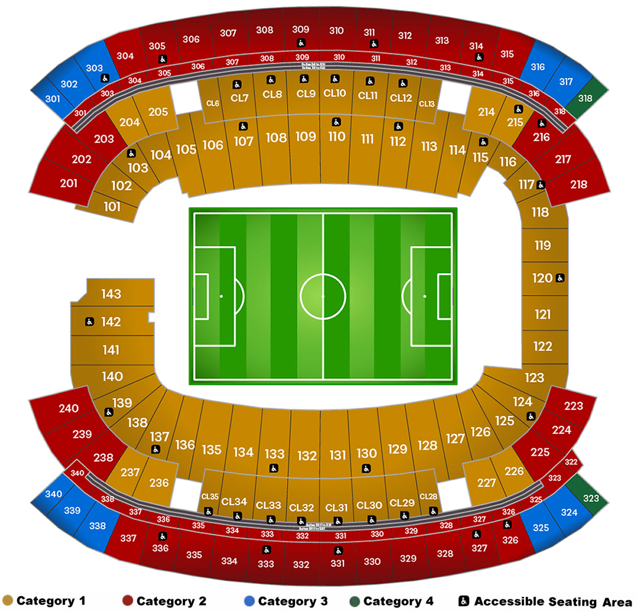 Gillette Stadium, Foxborough, Massachusetts, United States Seating Plan